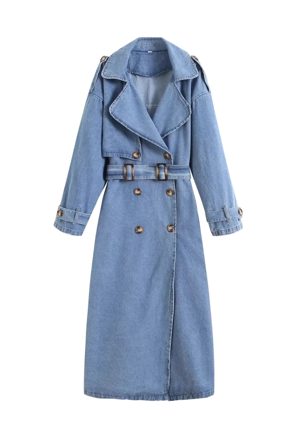 'Bernice' Midi-Length Denim Coat Jacket