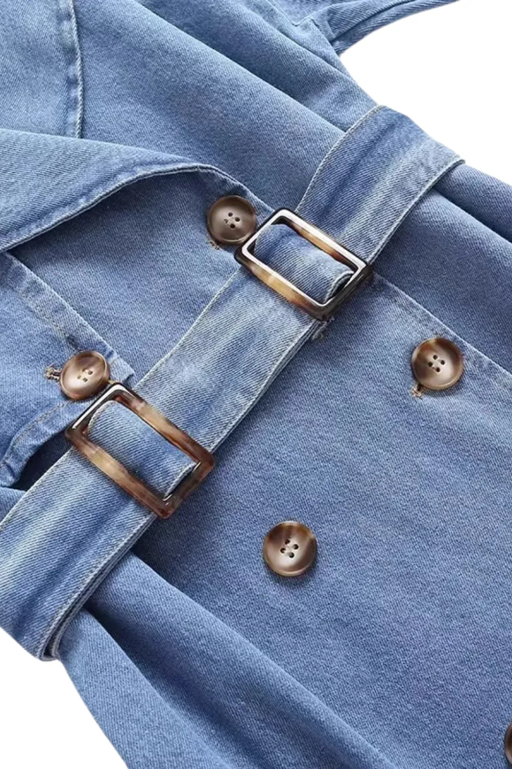 'Bernice' Midi-Length Denim Coat Jacket