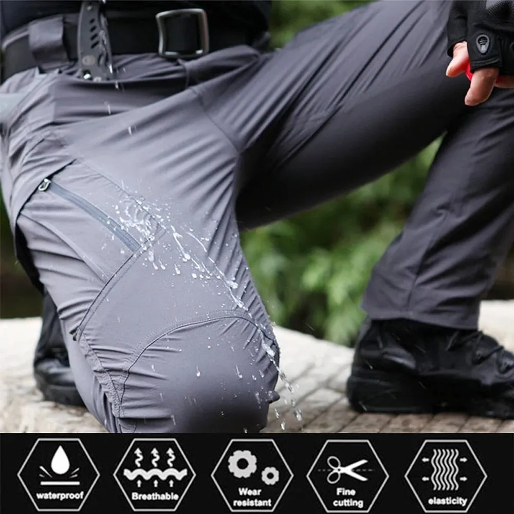 Men&#39;s Tactical Pants Outdoor Hiking Waterproof Army Military Camouflage Long Trousers Male Casual Multi Pocket Cargo Pants 6XL