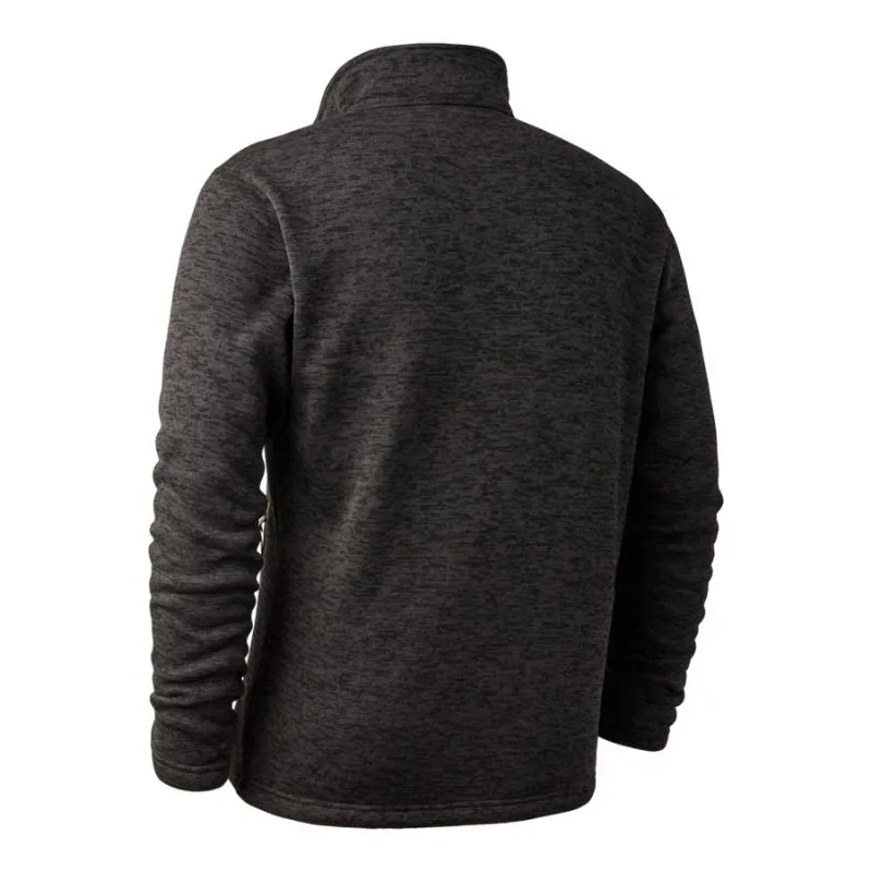 Sarek Knitted Jacket In Dark Grey Melange