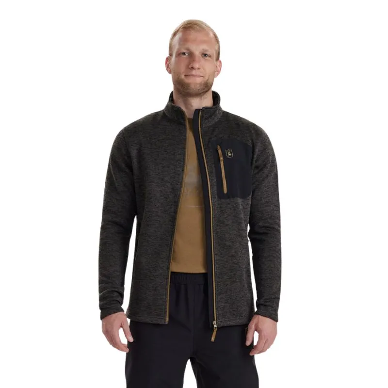 Sarek Knitted Jacket In Dark Grey Melange