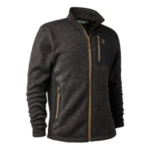 Sarek Knitted Jacket In Dark Grey Melange