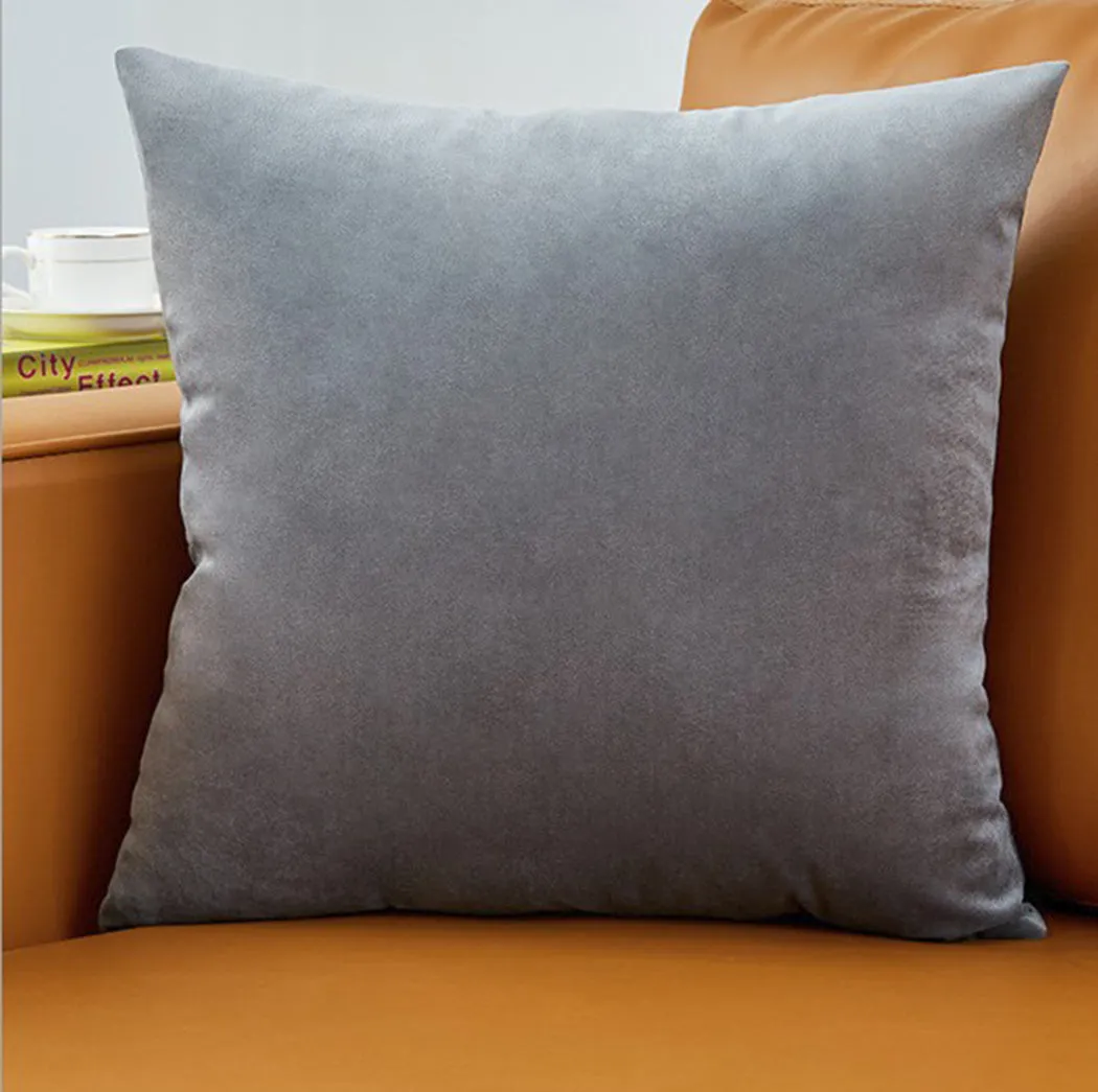 Set of 2 Velvet Throw Pillow, Decorative Pillowcases Solid Colors (With/Without Inserts)