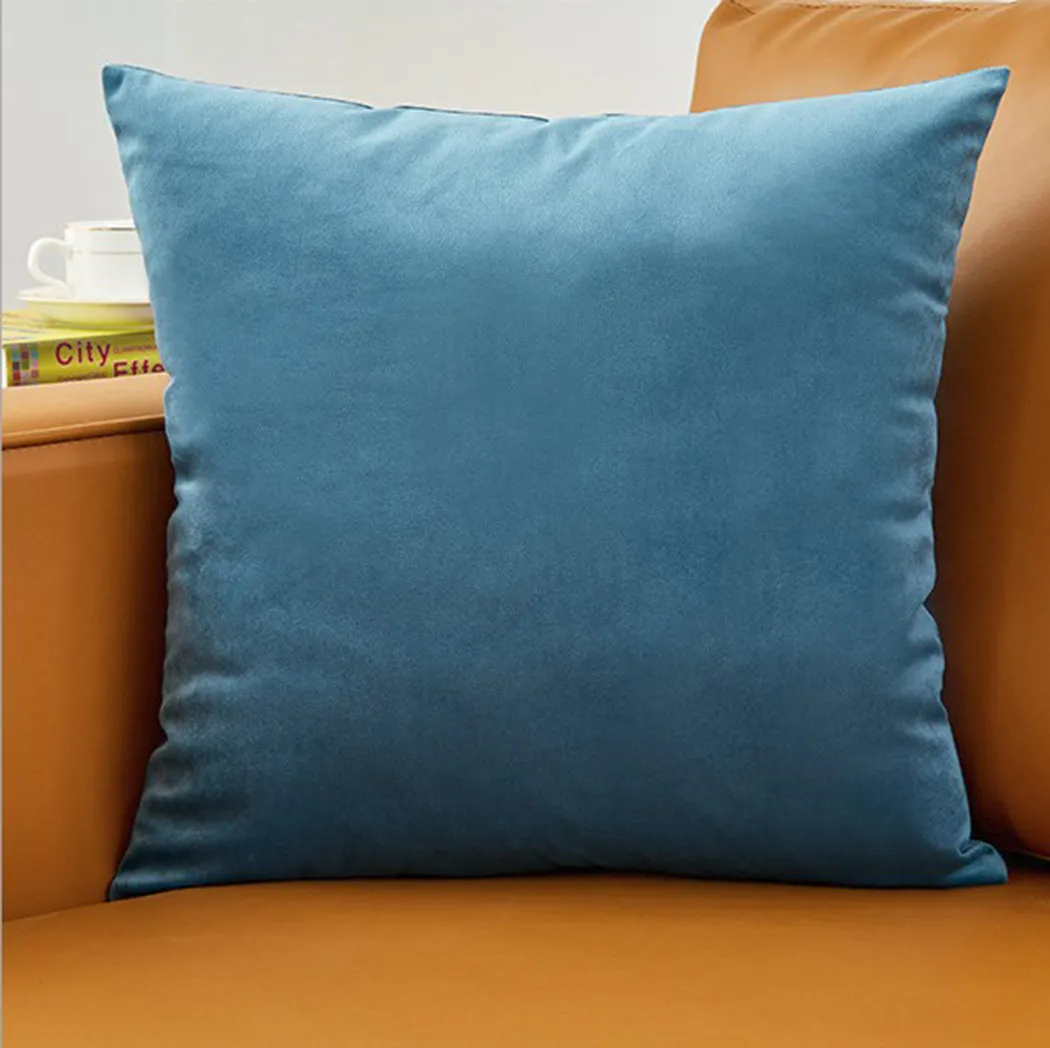 Set of 2 Velvet Throw Pillow, Decorative Pillowcases Solid Colors (With/Without Inserts)