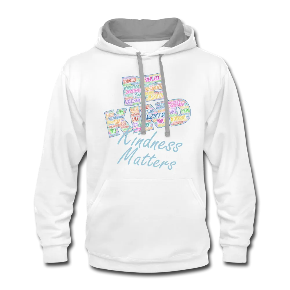 Unisex Adult Contrast Hoodie - Be Kind (WordCloud)