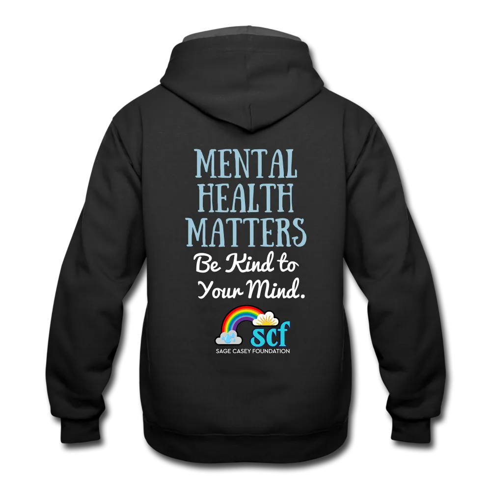 Unisex Adult Contrast Hoodie - Be Kind (WordCloud)