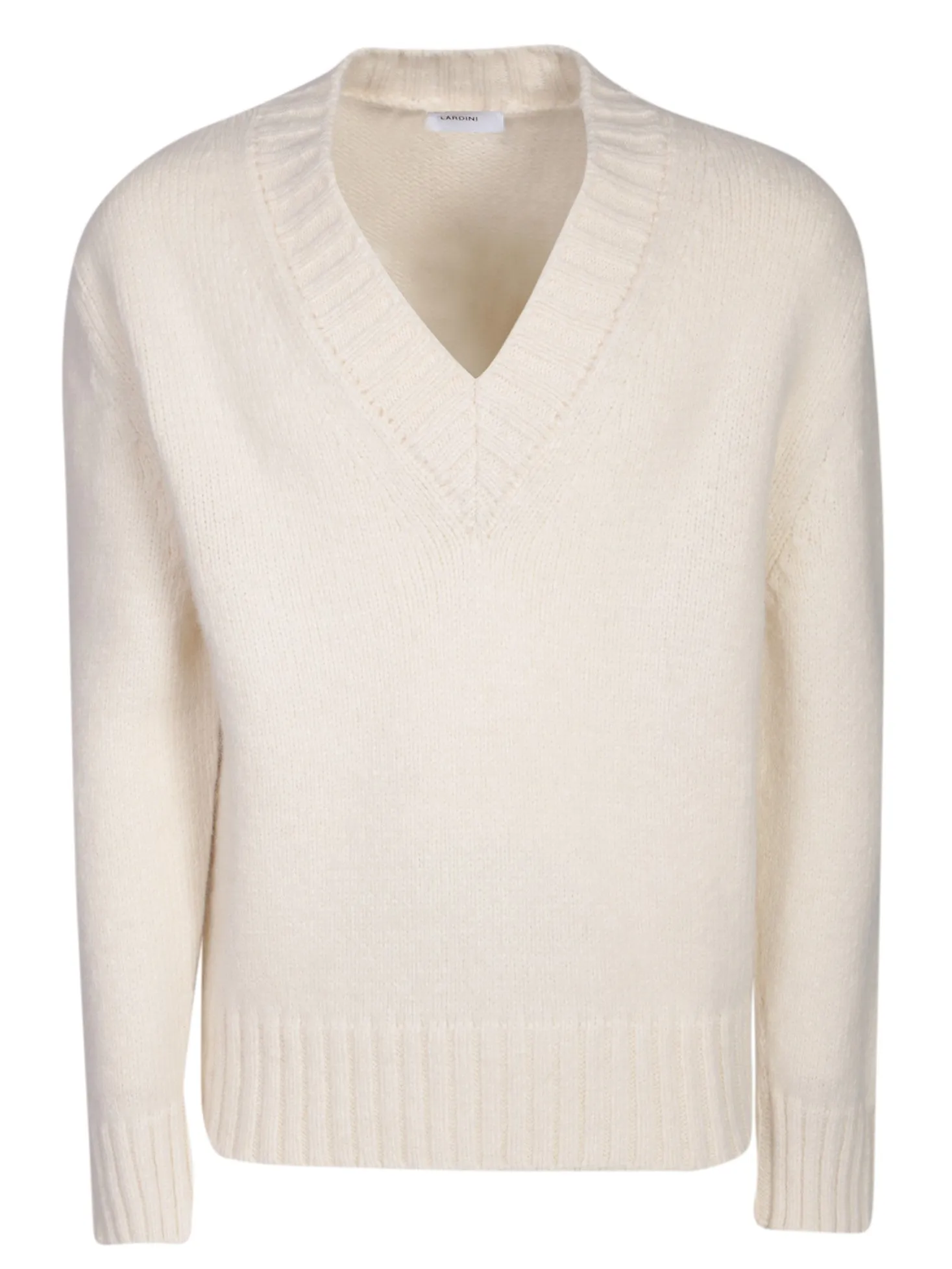 V-neck white sweater