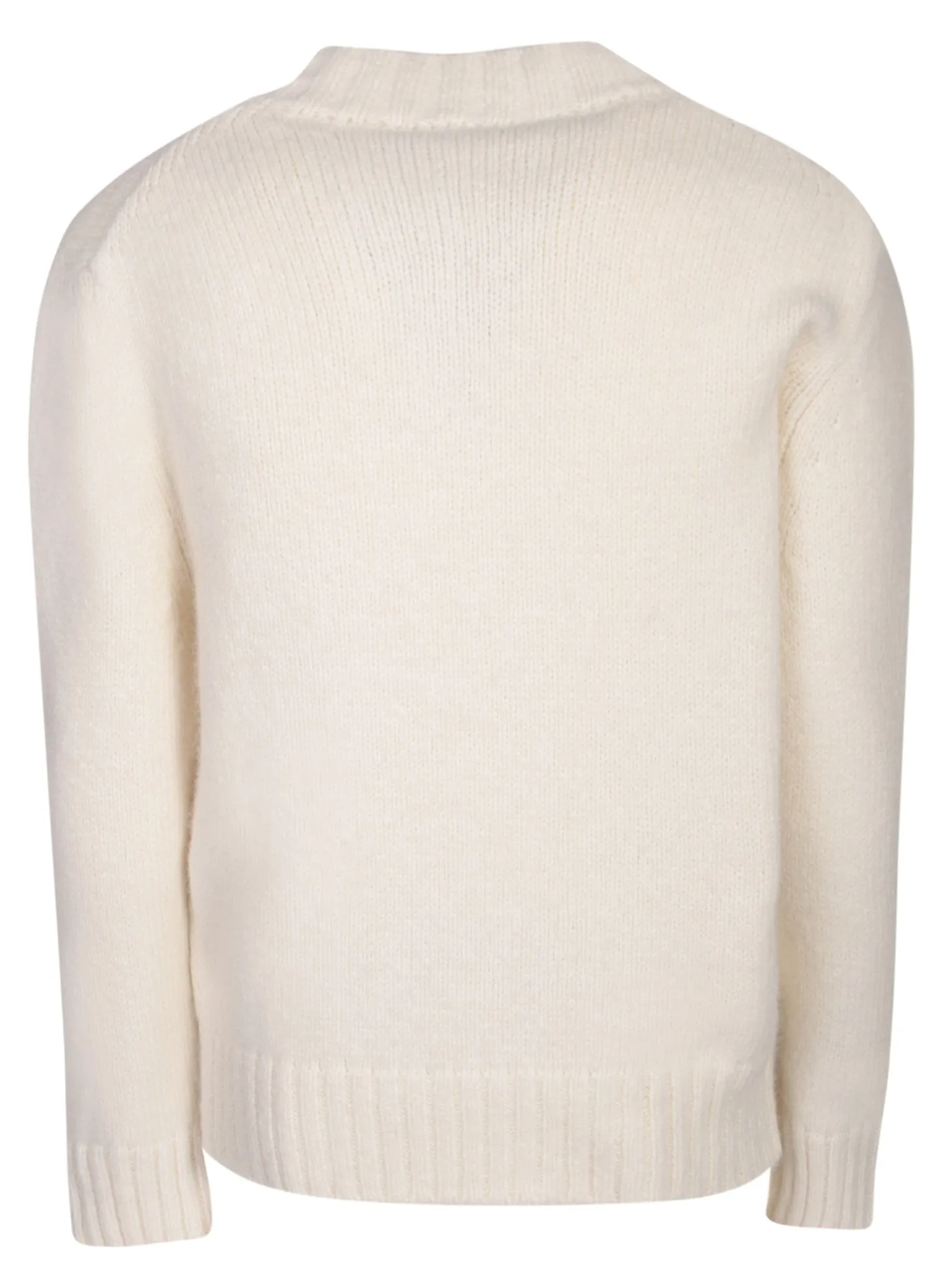 V-neck white sweater